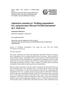 Review of “Profiling Tropospheric CO2 using the Aura TES and
