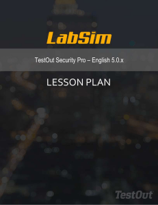TestOut Security Pro Lesson Plans