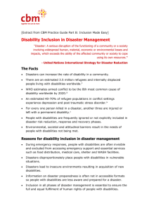 Reasons for disability inclusion in disaster