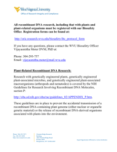 Plant RDNA Research Guidelines - Research Integrity & Compliance