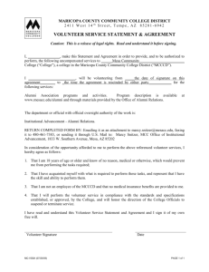 Volunteer Service Statement & Agreement