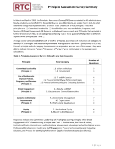 Principles Assessment Survey Summary