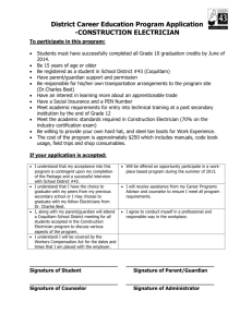 Construction Electrician Application Form