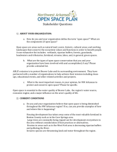 Open space Stakeholder Questions - Association for Beaver Lake