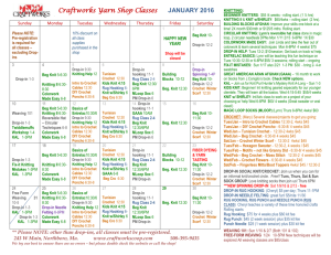 January Class Schedule