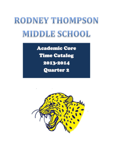 ACADEMIC CORE TIME - Rodney E. Thompson Middle