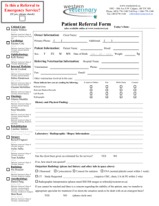 Patient Referral Form - Western Veterinary Specialist & Emergency