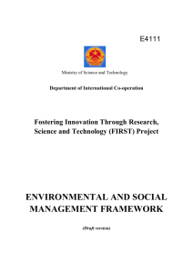 Annex1: Environmental and social safeguards checklist