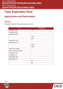 Appreciation and Depreciation