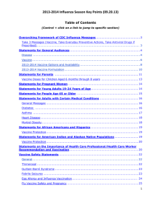 2013-14 Influenza Season Key Points