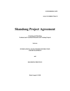 Shandong Project Agreement