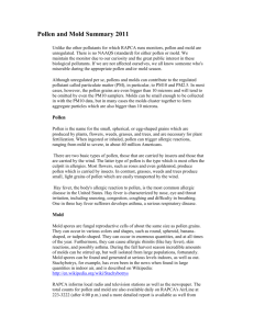 Pollen and Mold Summary 2011