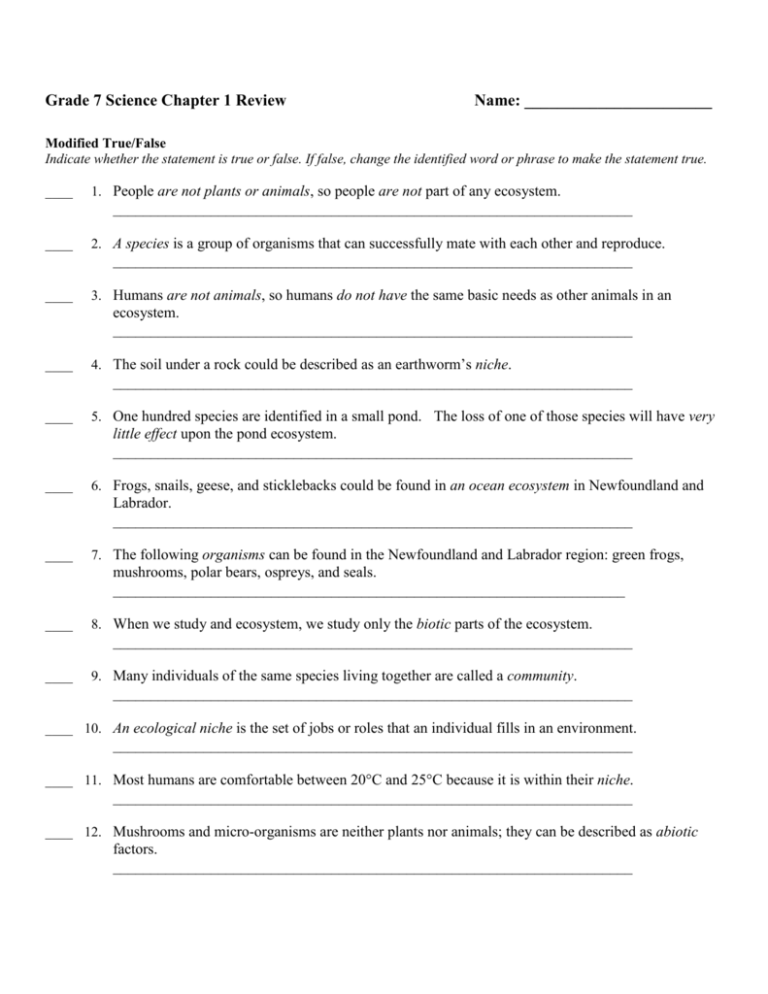 Grade 7 Science Chapter 1 Solutions 