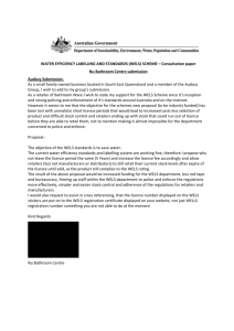 SCHEME * Consultation paper Submission from Nu Bathroom Centre