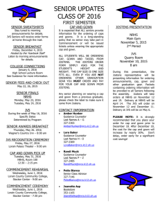Senior Graduation Information from Senior Class Advisor