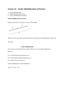 Lesson 16 – Scalar Multiplication of Vectors.DOC