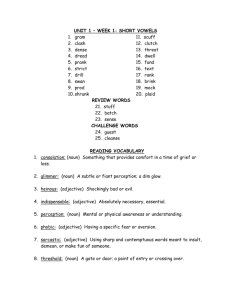 Spelling and Vocabulary Lists