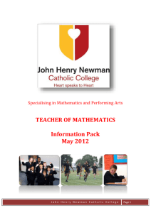 John Henry Newman Catholic College is committed to