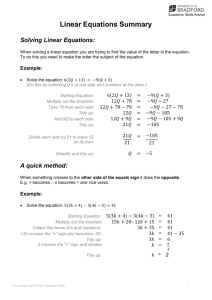 Solving Linear Equations