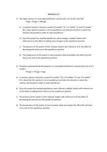 5.1.2 Exercise 2 - equilibrium constants and the - A