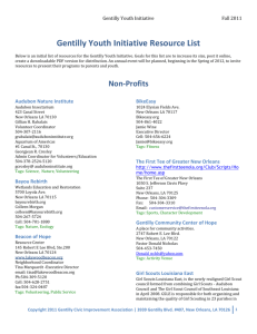 Gentilly Youth Initiative Resource List