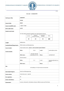 syllabus - Genetics and Bioengineering