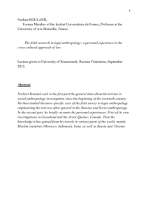 The field survey in legal anthropology