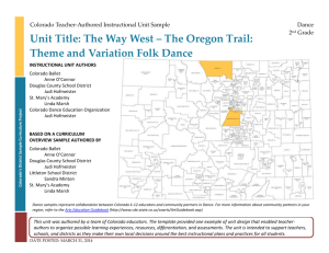 The Oregon Trail: Theme and Variation Folk Dance