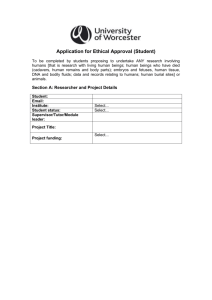 Application for Ethical Approval (Student)