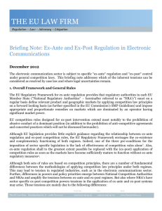 Regulation in Electronic Communications