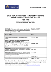 Emergency Dental Services for Low Income Adults