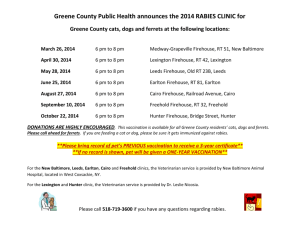 2014 Rabies clinic schedule