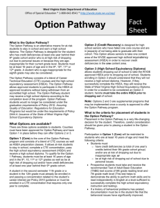 Option Pathway - West Virginia Department of Education