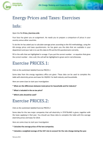 Instructions for prices exercises