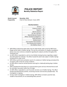 POLICE REPORT Monthly Statistical Report