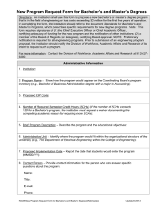 New Bachelor`s and Master`s Degree Request Form