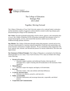 The College of Education Strategic Plan