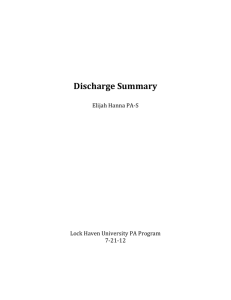 Discharge Summary - Lock Haven University
