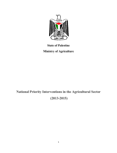 State of Palestine Ministry of Agriculture National Priority