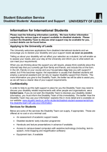 International Disabled Student Information Leaflet
