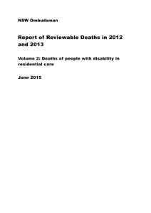 Report of Reviewable Deaths in 2012 and 2013