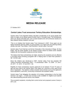 media release - Central Lakes Trust