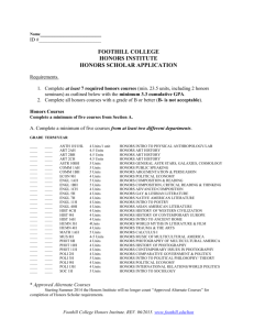 Honors Scholars - Foothill College