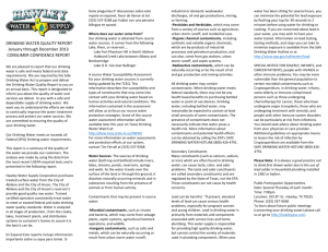 DRINKING WATER QUALITY REPORT January through December