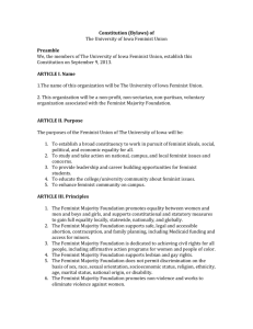 Constitution (Bylaws) of The University of Iowa Feminist Union