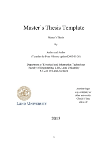 Master`s Thesis - Word () - Electrical and Information Technology