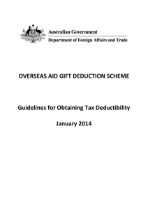 overseas aid gift deduction scheme - Department of Foreign Affairs