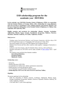 ESD Scholarship offer for 2015-2016