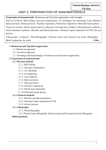 Nanotechnology (elective) VII Sem UNIT 2: PREPARATION OF