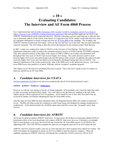 Evaluating Candidates - What is the Air Force Admissions Liaison
